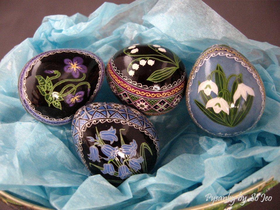 Quail Pysanky Ukrainian Easter Egg by So Jeo