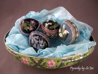 Quail Pysanky Ukrainian Easter Egg by So Jeo : Pysanky pysanka ukrainian easter egg batik art ukraine sojeo bluebells