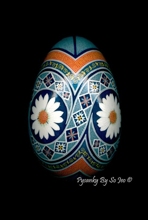 Daisies Ukrainian Easter Egg Pysanky By So Jeo