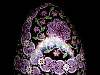 Magenta Circles Ukrainian Easter Egg Pysanky By So Jeo : pysanky pysanka ukrainian ukraine easter egg batik art shell floral flowers leaves vines stars diamonds blooms birds peach pink magenta blue purple green yellow gold sojeo