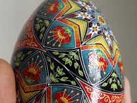 Over The Rainbow Ukrainian Easter Egg Pysanky By So Jeo : Pysanky pysanka ukrainian easter egg batik art sojeo florals flowers birds stars trees vines blooms buds bluebird owl art sojeo so jeo eggshell egg shell blown decoration ivy garden rainbow rosie posy nightshad victorian trees etched brown chicken eggs turkey