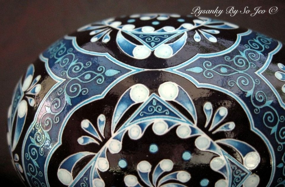 Blue Circles Ukrainian Easter Egg Pysanky By So Jeo
