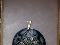 Blue Jacob's Ladder Pendant Pysanky Eggshell Jewelry By So Jeo : pysanky pysanka ukrainian easter egg batik art eggshell jewelry pendants earrings drop dangle etched flowers gift women accessories accessory pendant necklace bail crystal finding sterling silver filled sojeo flowers celtic purple white red pink brown green purple orange cream burgundy magenta teal turqoise crows crow blue black so jeo art handmade