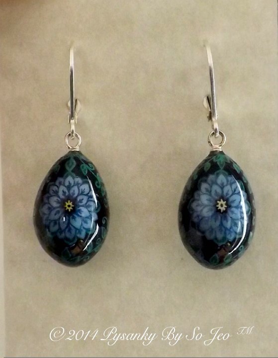 Tiny Finch Egg Love In A Mist Earrings PysankyEggshell Jewelry By So Jeo