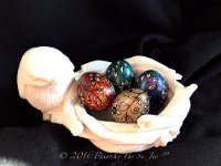 Soon to be Button Quail Pendants : pysanky sojeo so jeo pysanka ukrainian easter egg batik art eggshell artist design designs finch parakeet lovebird tiny actual earrings jewelry pendants