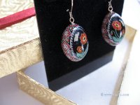 Tiny Red Poppies Finch Egg Earrings Pysanky Eggshell Jewelry By So Jeo : pysanky sojeo so jeo pysanka ukrainian easter egg batik art eggshell artist design designs finch parakeet lovebird tiny actual earrings jewelry pendants