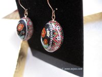 Tiny Red Poppies Finch Egg Earrings Pysanky Eggshell Jewelry By So Jeo : pysanky sojeo so jeo pysanka ukrainian easter egg batik art eggshell artist design designs finch parakeet lovebird tiny actual earrings jewelry pendants